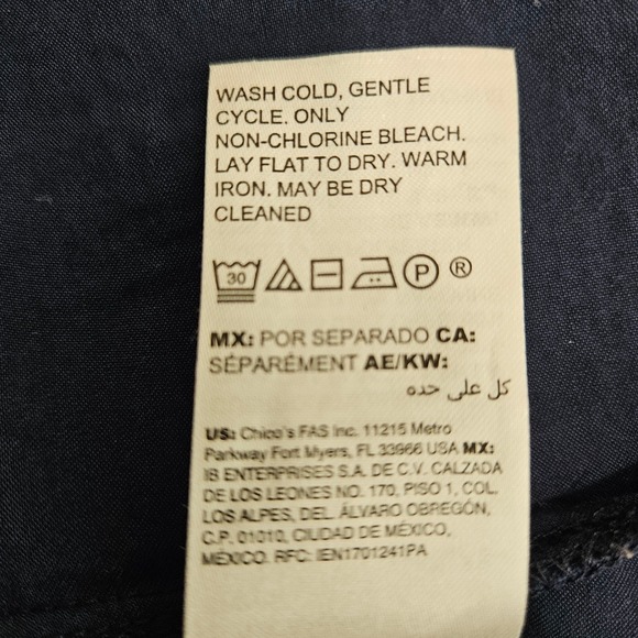 Chicos Maxi Skirt Elastic Waist Chico 3 Misses 16 Flowy Side Slit Travel Casual - Picture 12 of 15